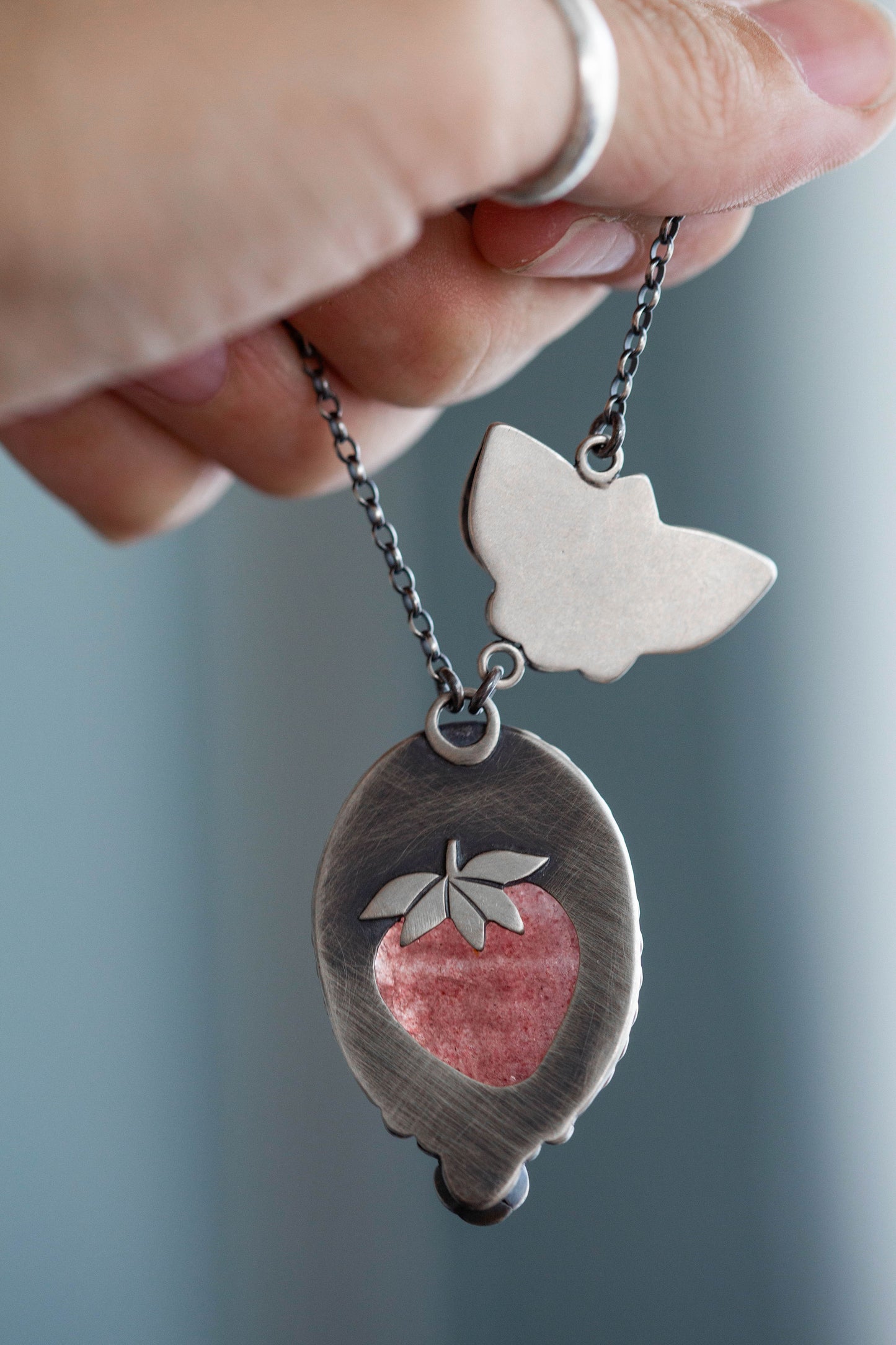 Small | Strawberry Thief Necklace | #9