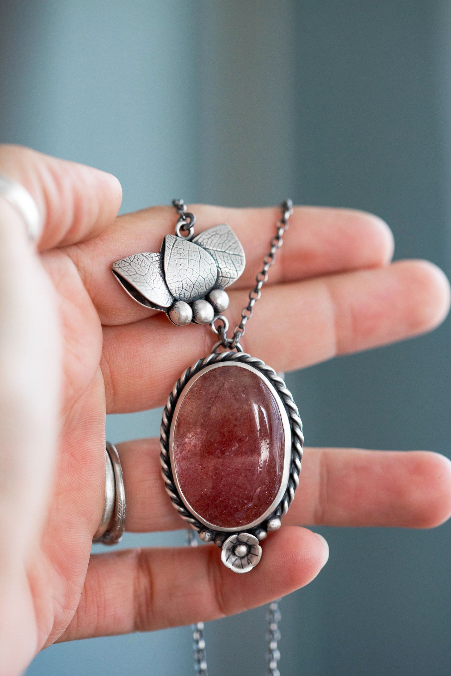 Small | Strawberry Thief Necklace | #9