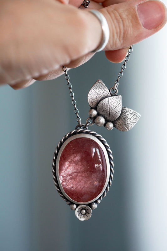 Small | Strawberry Thief Necklace | #10