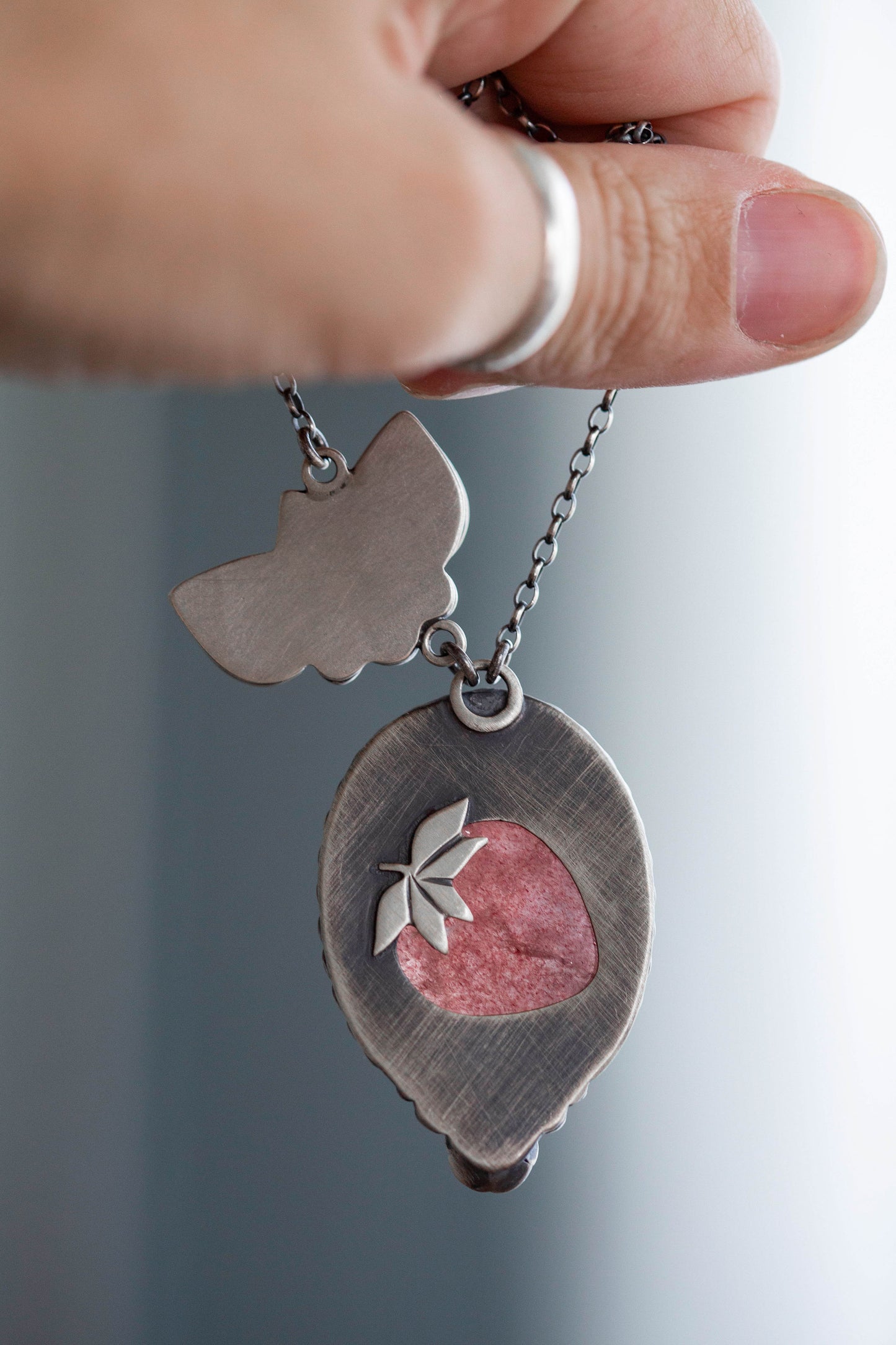 Small | Strawberry Thief Necklace | #10