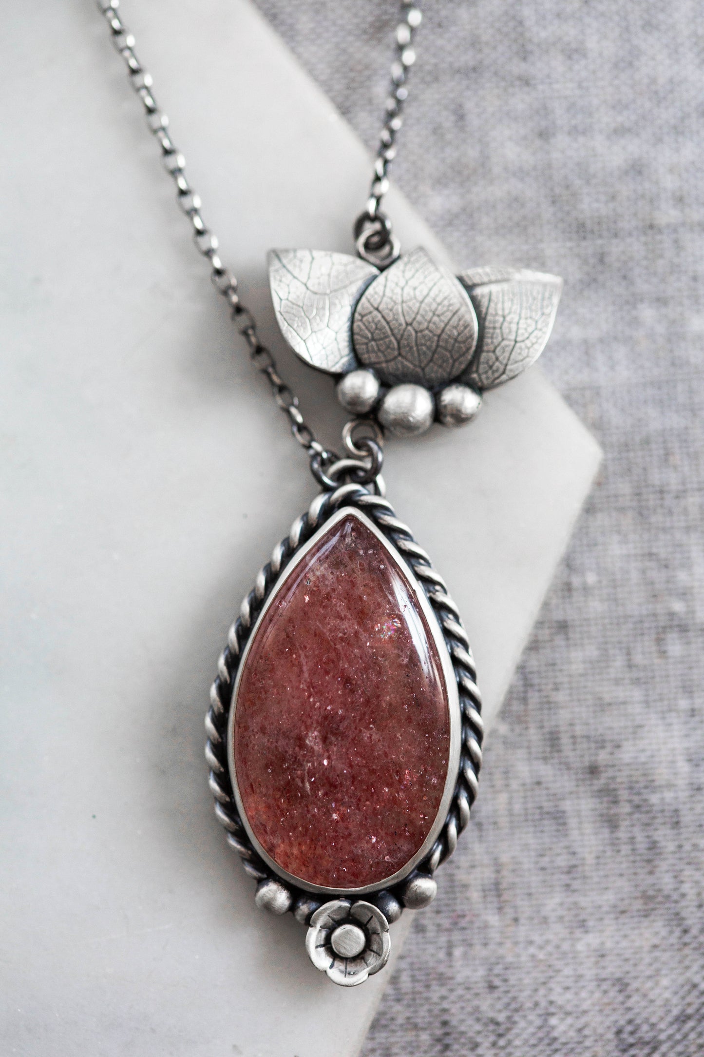 Small | Strawberry Thief Necklace | #11