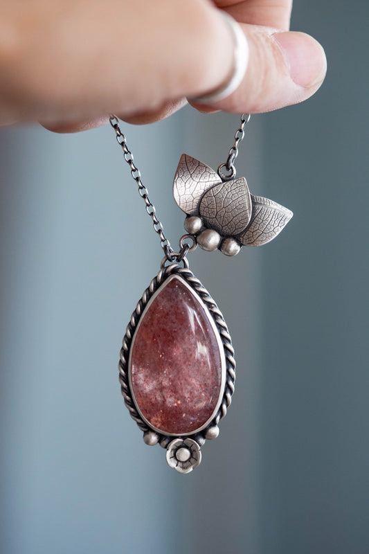Small | Strawberry Thief Necklace | #11