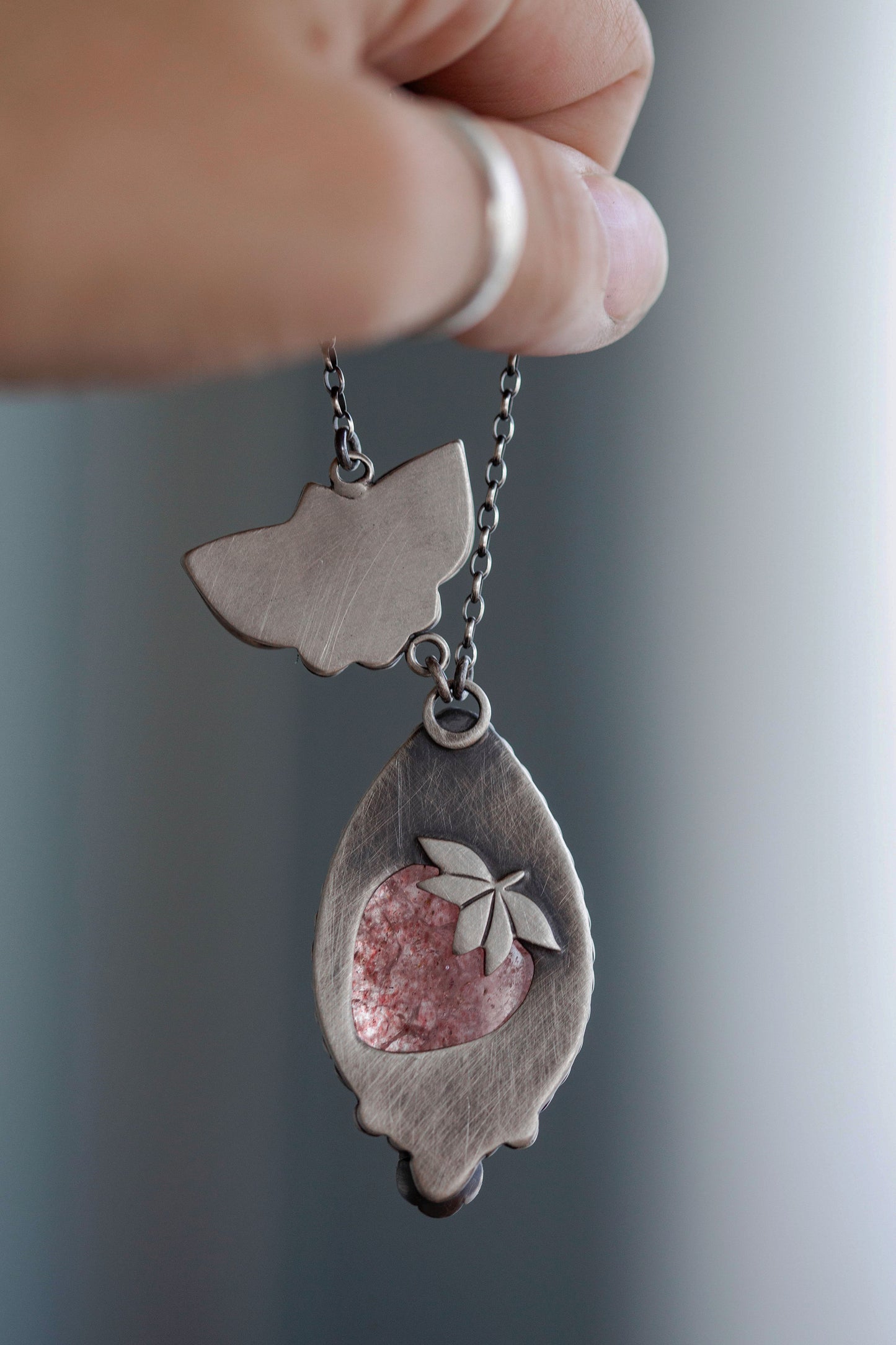Small | Strawberry Thief Necklace | #11