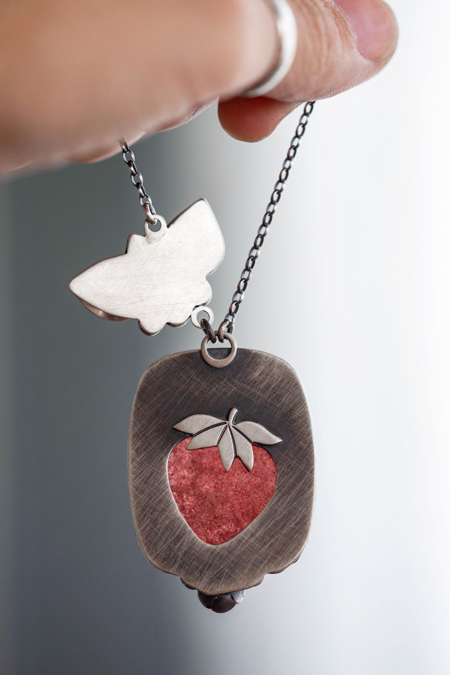 Medium | Strawberry Thief Necklace | #12