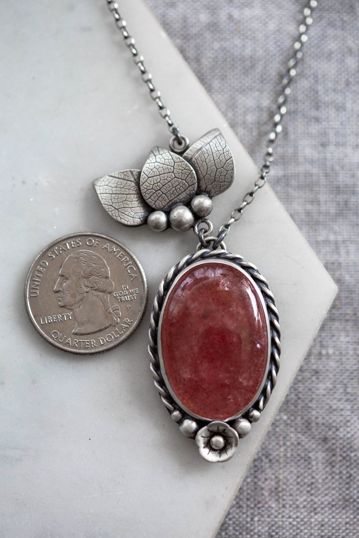 Small | Strawberry Thief Necklace | #13