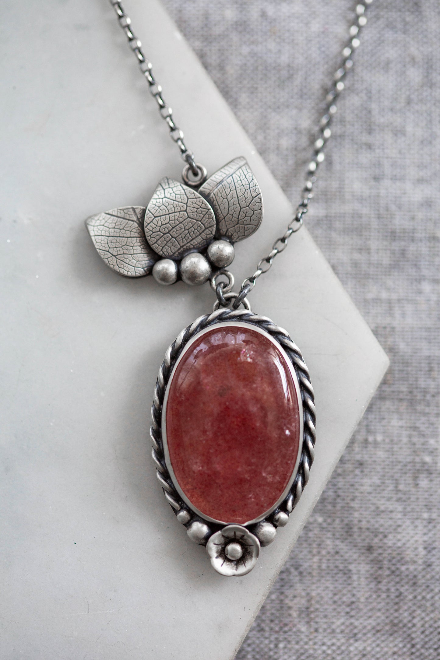 Small | Strawberry Thief Necklace | #13