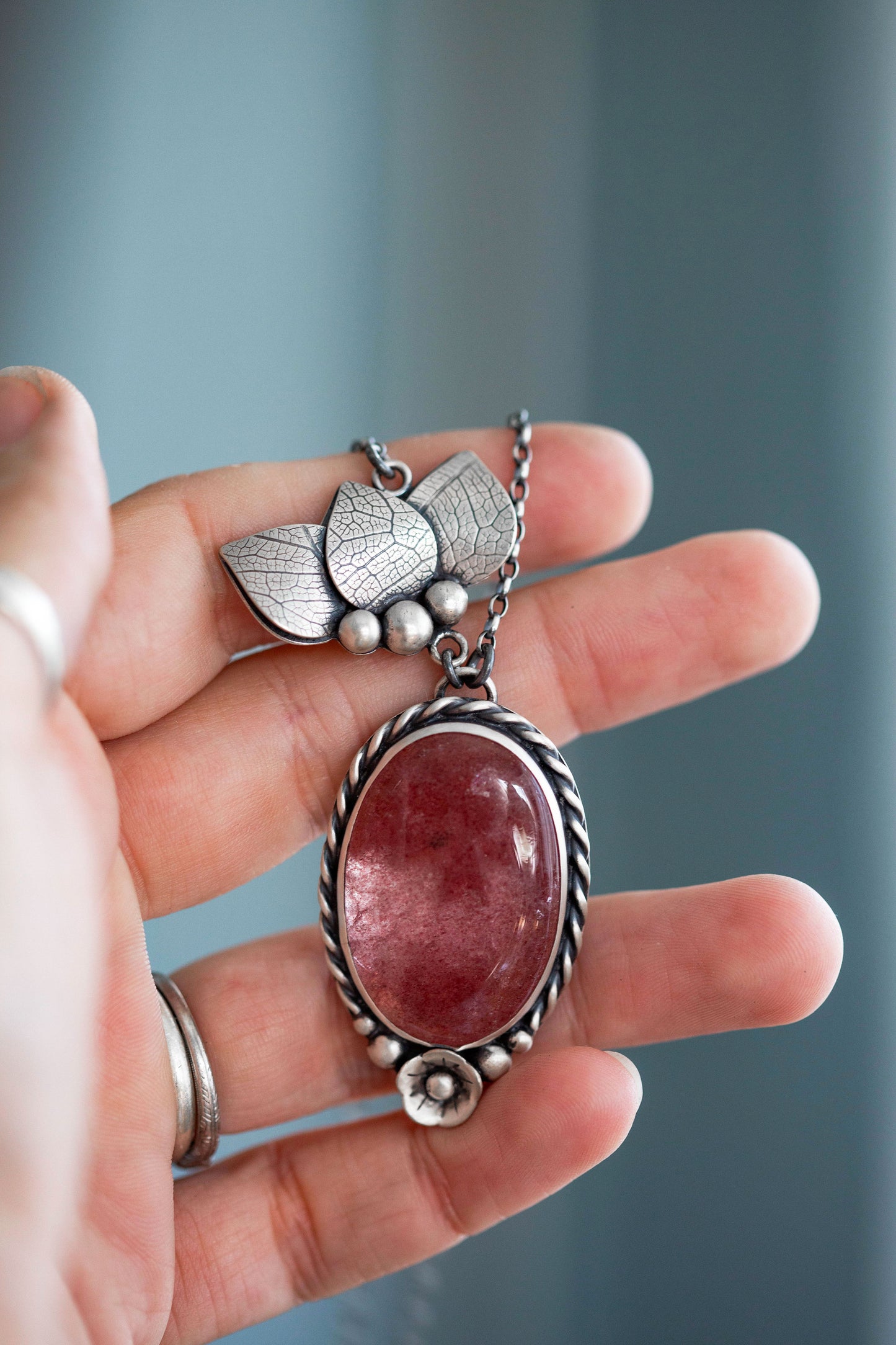 Small | Strawberry Thief Necklace | #13