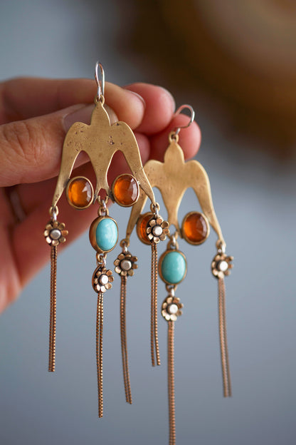 Tumbling Mirth Earrings  |  Made to Order