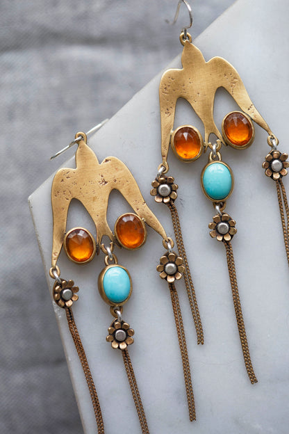 Tumbling Mirth Earrings  |  Made to Order