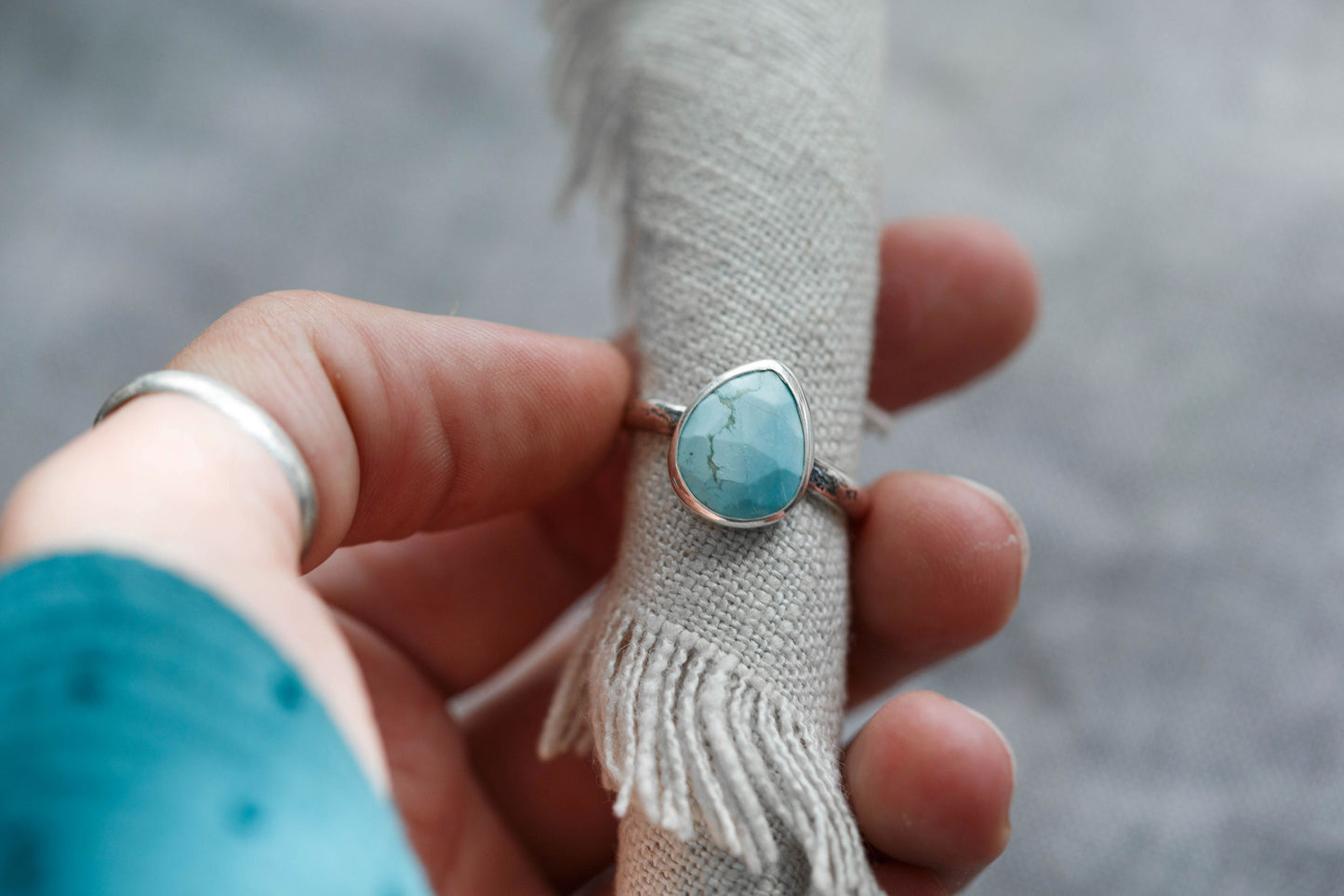 Size 8.5  |  Fragmentary Blue Ring  | #12