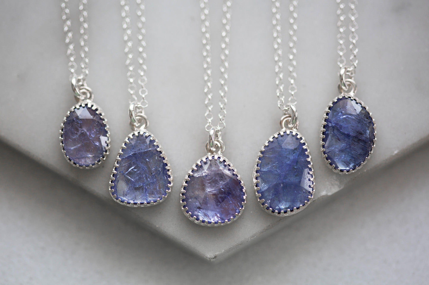 Simple Tanzanite Drop Necklace | #11