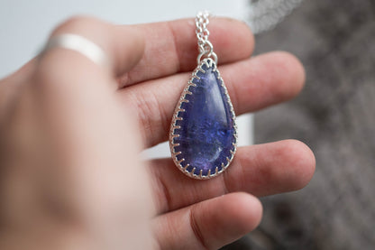 (Large) Simple Tanzanite Drop Necklace | #1