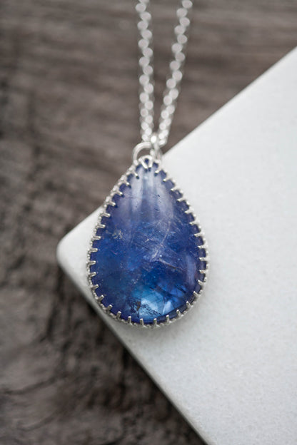 (Large) Simple Tanzanite Drop Necklace | #2