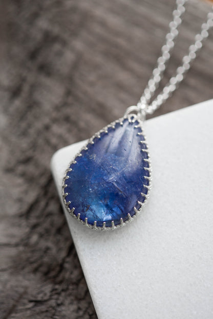 (Large) Simple Tanzanite Drop Necklace | #2