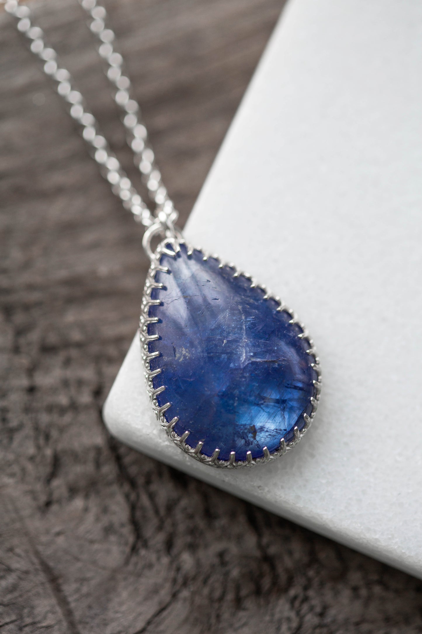 (Large) Simple Tanzanite Drop Necklace | #2