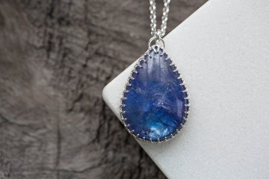 (Large) Simple Tanzanite Drop Necklace | #2