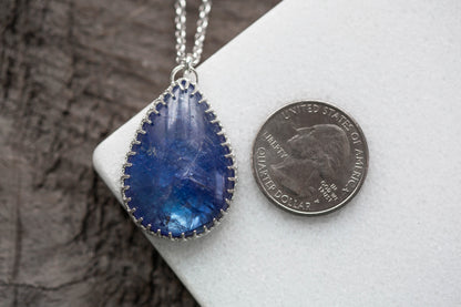 (Large) Simple Tanzanite Drop Necklace | #2