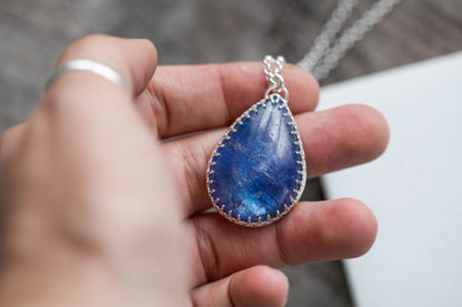 (Large) Simple Tanzanite Drop Necklace | #2