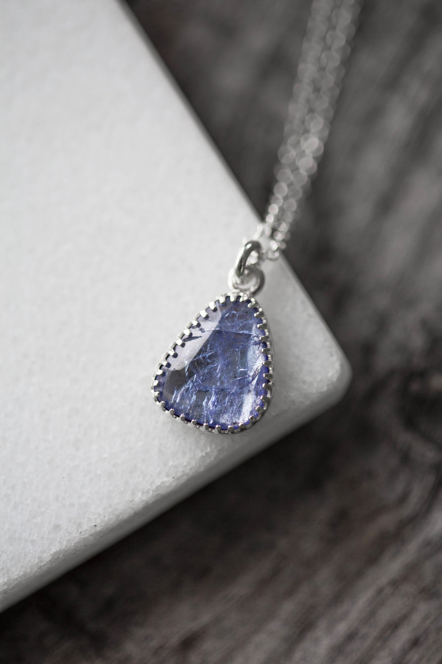 Simple Tanzanite Drop Necklace | #3