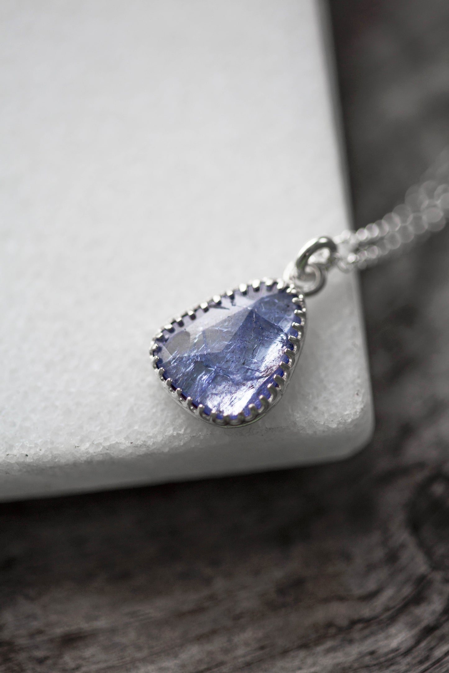 Simple Tanzanite Drop Necklace | #3