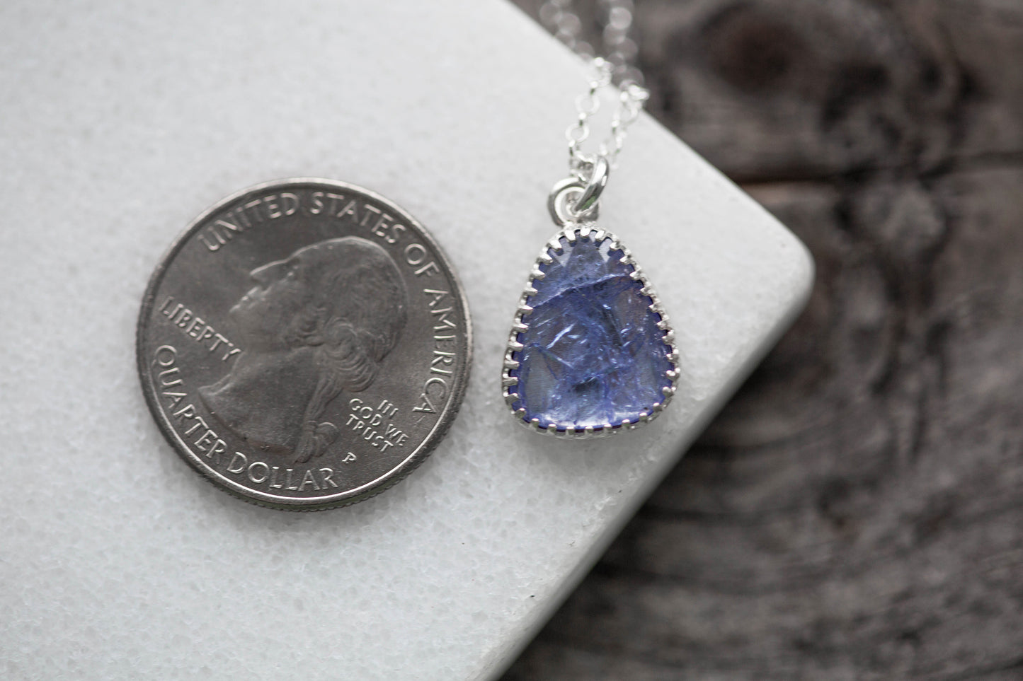 Simple Tanzanite Drop Necklace | #3