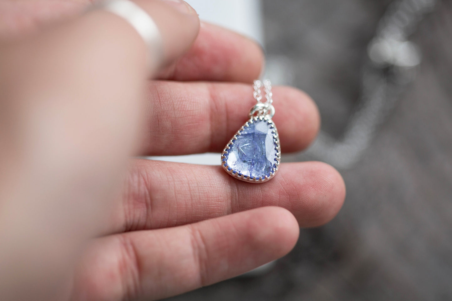 Simple Tanzanite Drop Necklace | #3