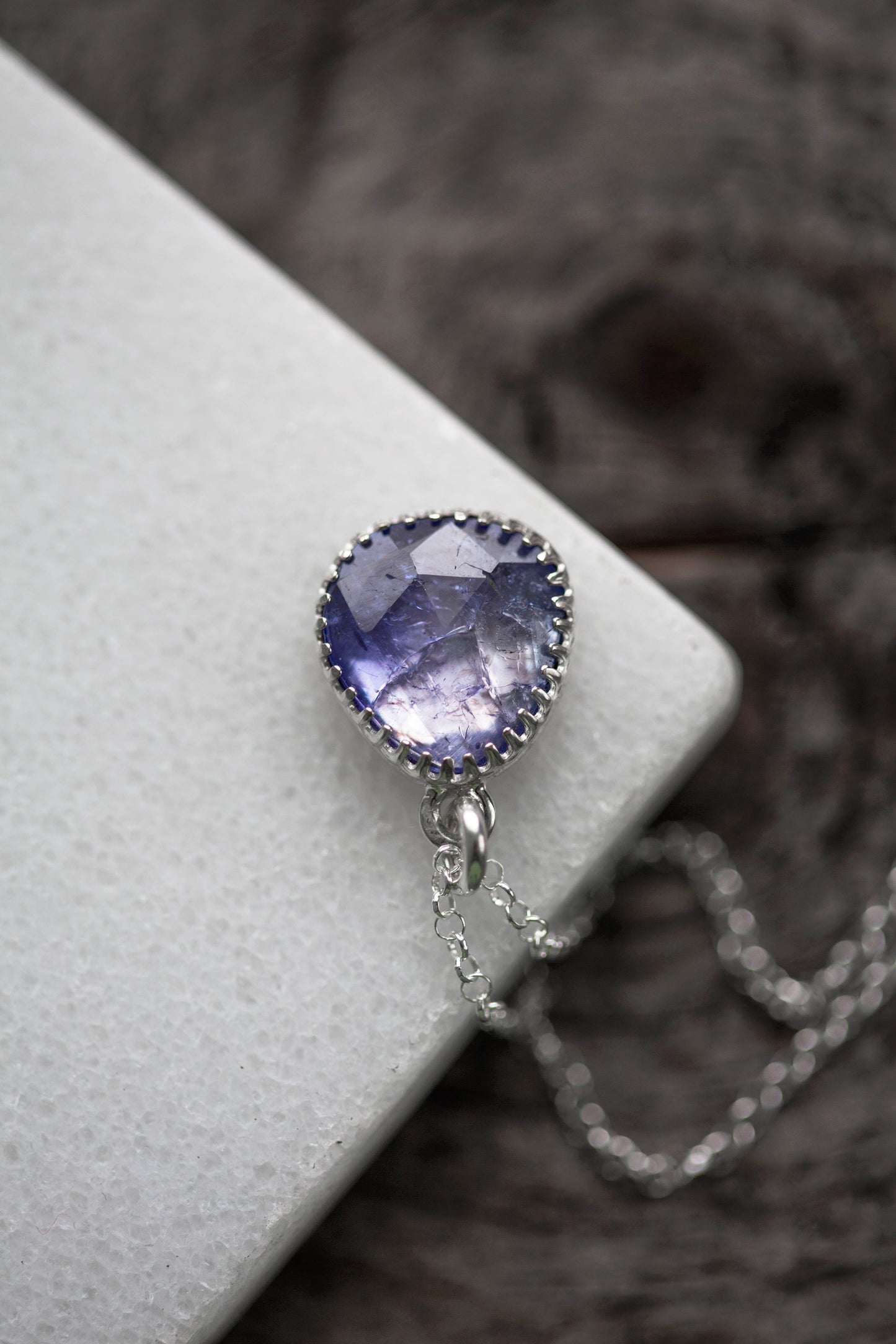 Simple Tanzanite Drop Necklace | #4