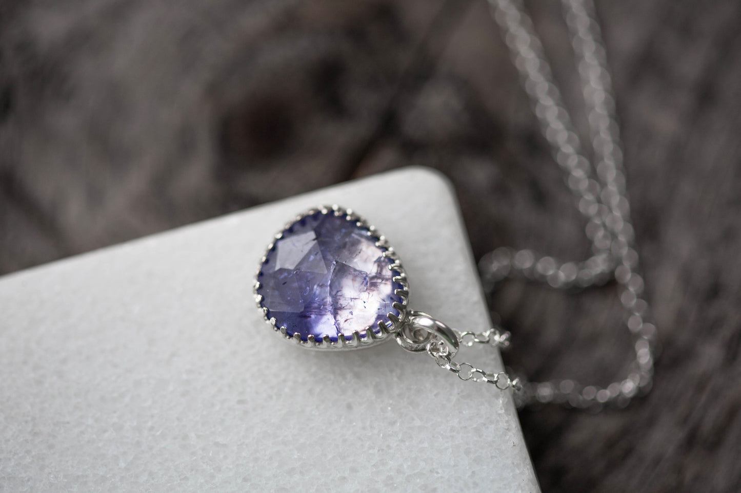 Simple Tanzanite Drop Necklace | #4