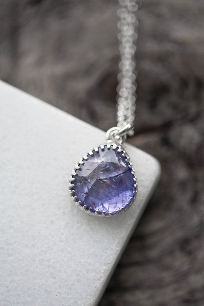 Simple Tanzanite Drop Necklace | #4