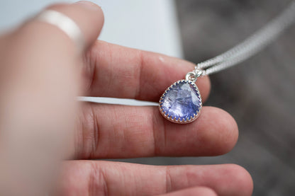 Simple Tanzanite Drop Necklace | #4