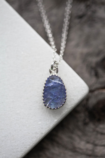 Simple Tanzanite Drop Necklace | #6