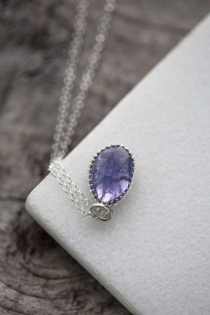 Simple Tanzanite Drop Necklace | #6a