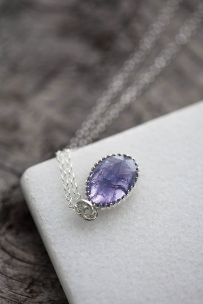 Simple Tanzanite Drop Necklace | #6a