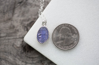 Simple Tanzanite Drop Necklace | #6a