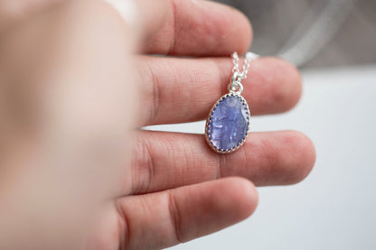 Simple Tanzanite Drop Necklace | #6a