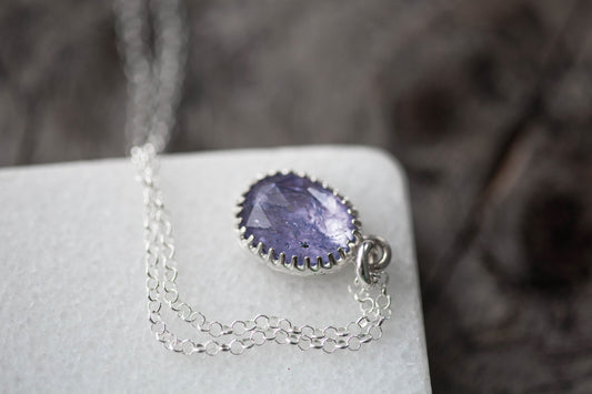 Simple Tanzanite Drop Necklace | #7