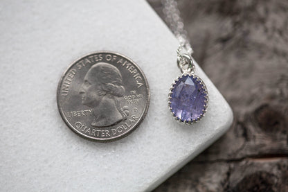 Simple Tanzanite Drop Necklace | #7