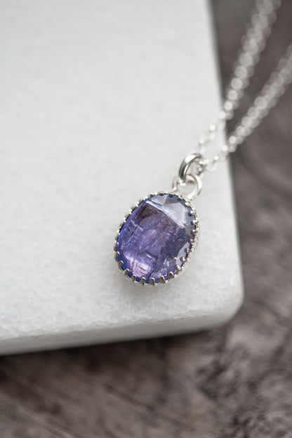 Simple Tanzanite Drop Necklace | #8