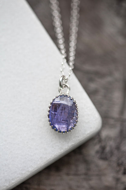 Simple Tanzanite Drop Necklace | #8