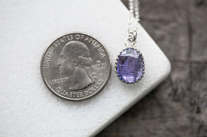 Simple Tanzanite Drop Necklace | #8