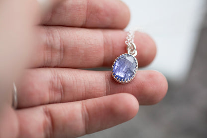 Simple Tanzanite Drop Necklace | #8