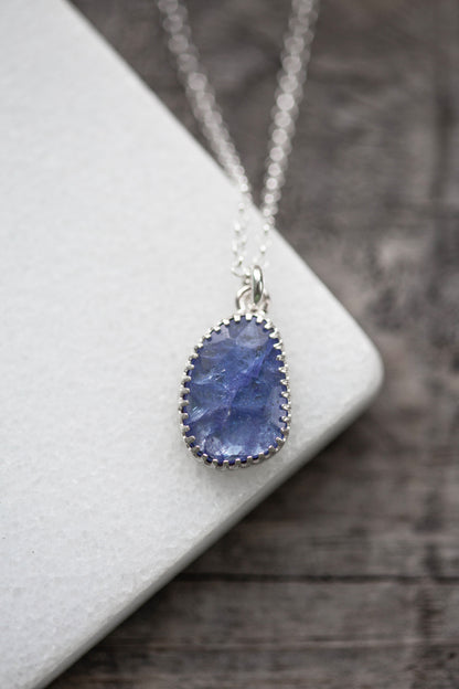 Simple Tanzanite Drop Necklace | #9