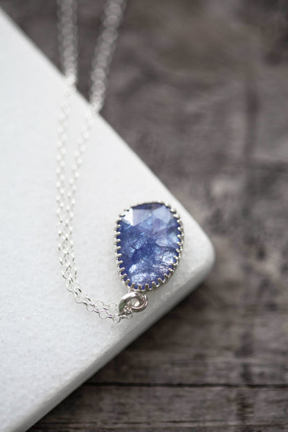 Simple Tanzanite Drop Necklace | #9