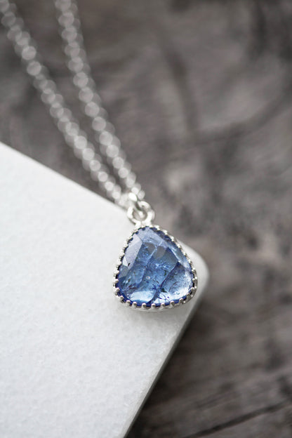 Simple Tanzanite Drop Necklace | #10