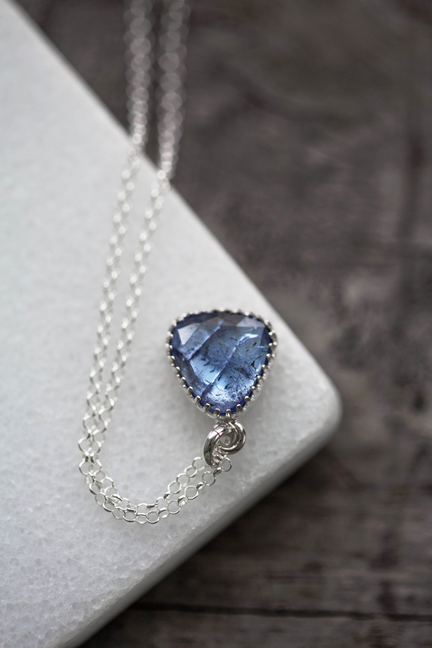 Simple Tanzanite Drop Necklace | #10