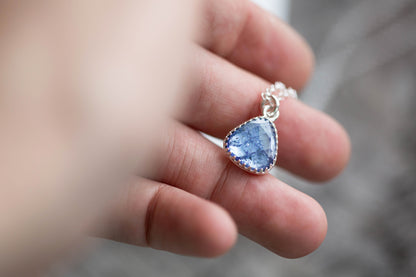 Simple Tanzanite Drop Necklace | #10