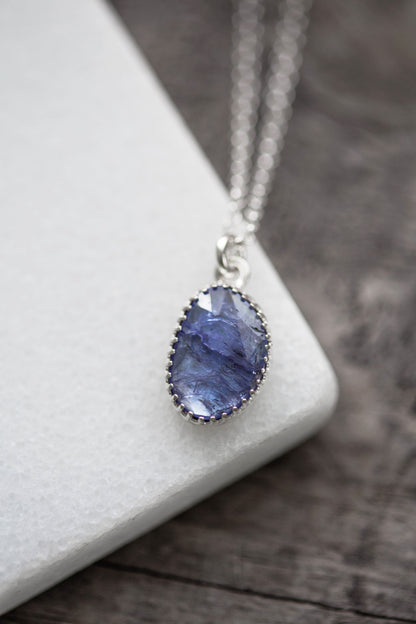 Simple Tanzanite Drop Necklace | #11