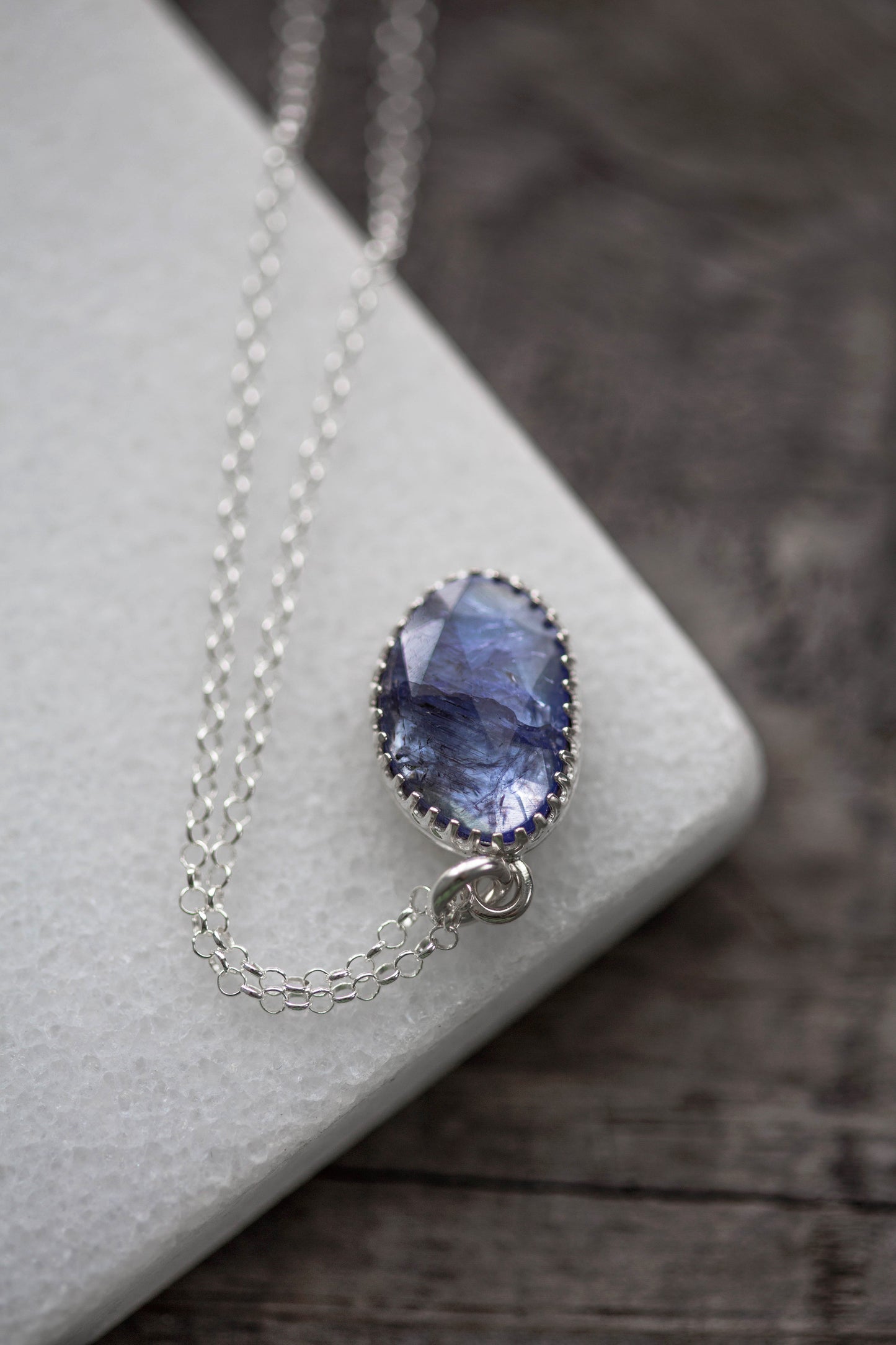 Simple Tanzanite Drop Necklace | #11