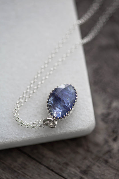 Simple Tanzanite Drop Necklace | #11