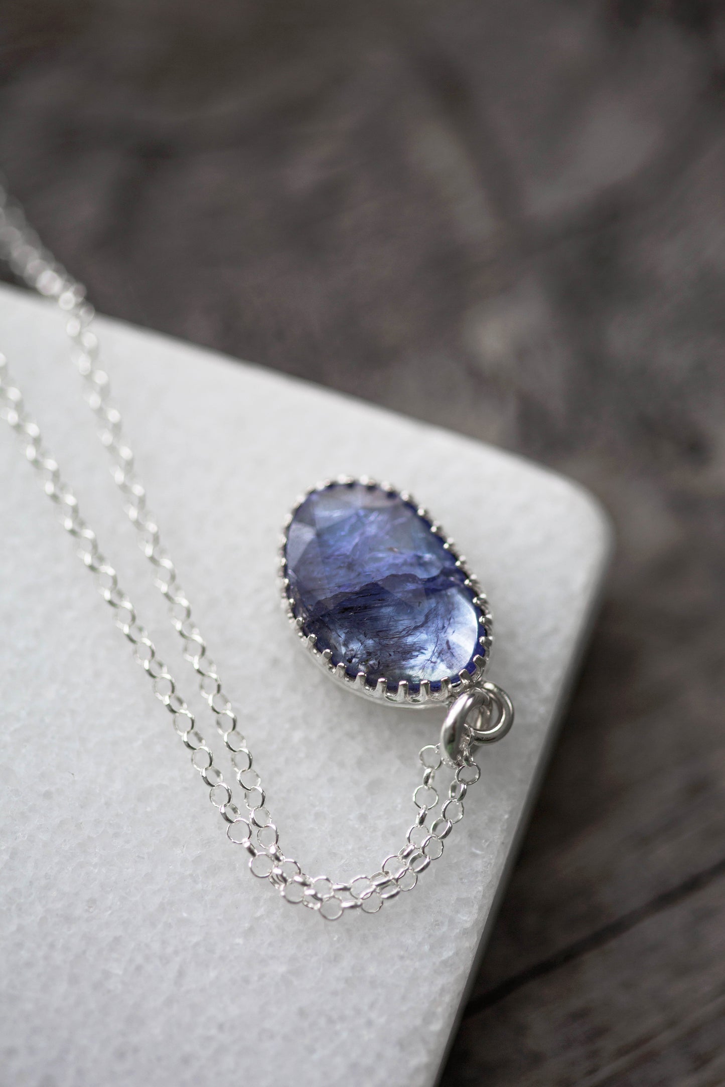 Simple Tanzanite Drop Necklace | #11